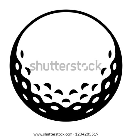 Golf ball / black and white / vector / icon