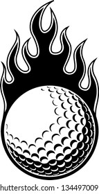 Golf Ball Blazing Fire Motion Effect With Hot Burning Flames