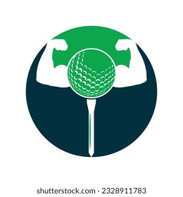 Golf-Ball und Körperbiceps in einer Form von Vektorgrafik