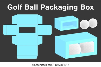 Golf Ball Box Package Template 3d Mockup