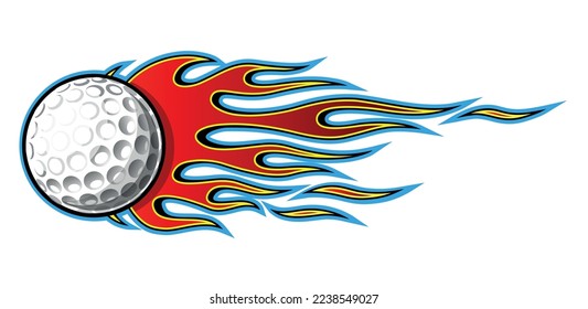 Golf ball in burning tribal fire flame Golf ball vector art car vinyl sticker motorcycle truck decal.