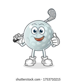 golf ball cartoon. mascot vector illustration