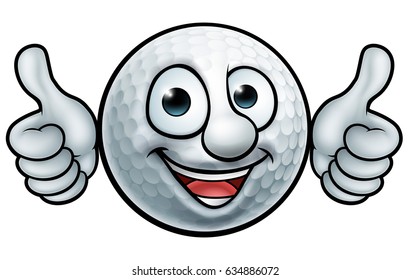 A golf ball cartoon sports mascot