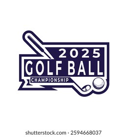 Golf ball championship logo design badge. Golf logo design template