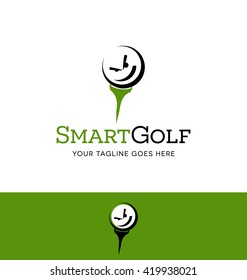 golf ball character logo for business, organization, event or website