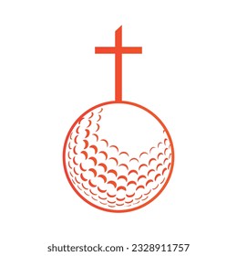 Ilustración del vector de la bola de golf y la cristiandad