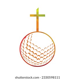 Ilustración del vector de la bola de golf y la cristiandad