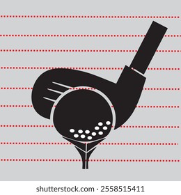 golf ball club icon flat style vector illustration