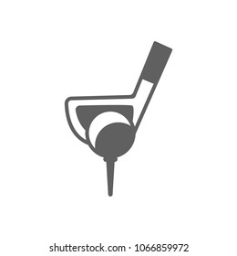 Golf ball and golf club icon in trendy flat style isolated on white background. Symbol for your web site design, logo, app, UI. Vector illustration, EPS