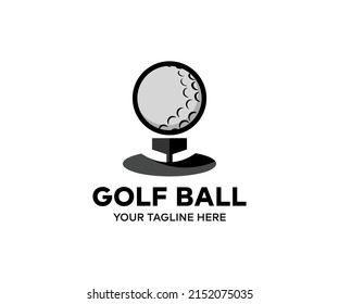 Golf ball and club logo design. Golf and golfing sport elements vector design and illustration.