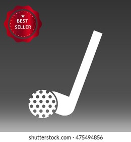 Golf Ball and Club Vector Icon Illustration