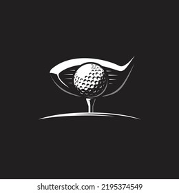 golf ball and clubs. healthy sport concept. golf club logo.