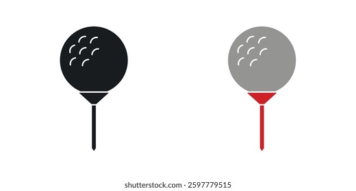 Golf ball colored icon set. Stock Vector