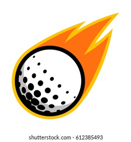 Golf ball comet fire tail flying