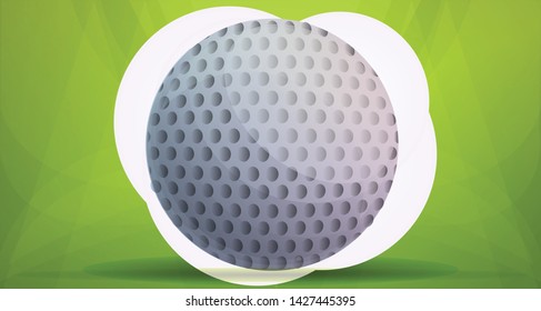 Golf ball concept banner. Cartoon illustration of golf ball vector concept banner for web design
