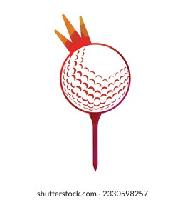 Golf ball with crown vector illustration