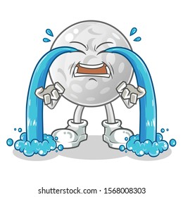 golf ball cry face cartoon mascot vector illustration