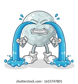 golf ball crying with lots of tears cartoon. cartoon mascot vector