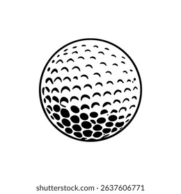 Golf Ball Dimples Silhouettes in black on a white background