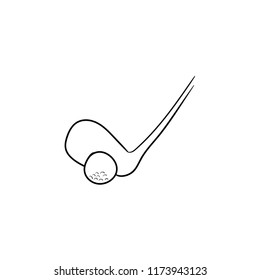 golf ball doodle icon vector 