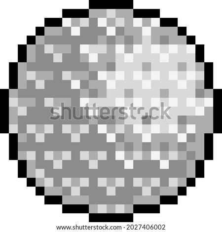 A golf ball eight bit retro video game style pixel art sports icon