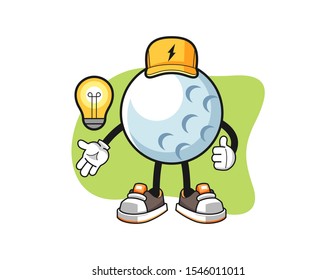 Golf ball electrician cartoon. Mascot Character vector.