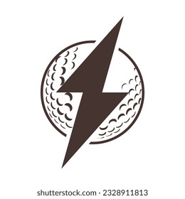 Golf ball and electricity bolt vector illustration