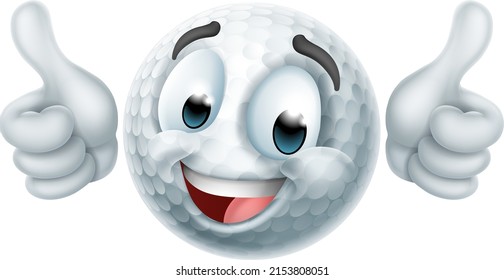 A golf ball emoticon cartoon face icon
