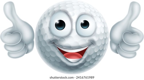 Un icono de la cara de la caricatura emoticono de la pelota de golf