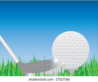 Golf ball facing towards the blue sky!