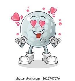 golf ball fall in love cartoon. cartoon mascot vector