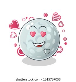 golf ball fall in love cartoon. cute chibi cartoon mascot vector