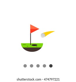 Golf Ball Falling into Hole Icon