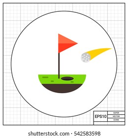 Golf Ball Falling into Hole Icon