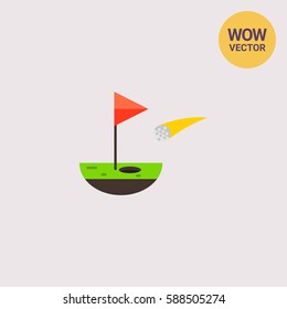 Golf Ball Falling into Hole Icon
