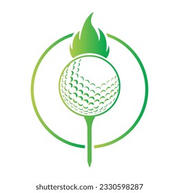 Baloncesto de golf con icono de fuego e ilustración del vector de anillo