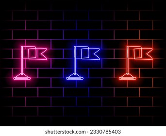 golf ball with fire outline icon. Golf club neon signs vector. Neon design template style. Simple icon for websites, web design, mobile app.