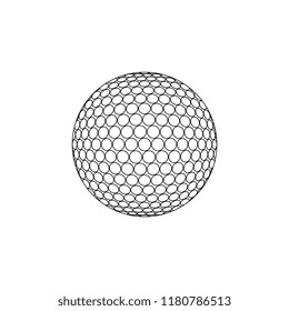 golf ball flat icon on white background