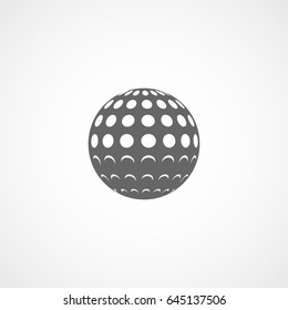 Golf Ball Flat Icon On White Background