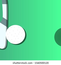 Golf ball flat illustration with gradient colour. Golf sport illustration