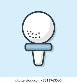 Golf ball flat outlined icon