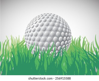 Golf ball in grass