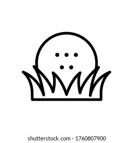 Golf ball, grass concept line icon. Simple element illustration. Golf ball, grass concept outline symbol design from golf set. Can be used for web and mobile