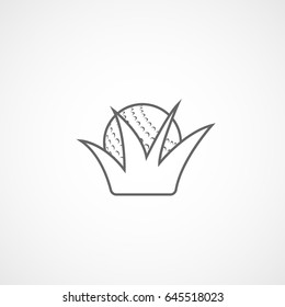 Golf Ball In Grass Line Icon On White Background