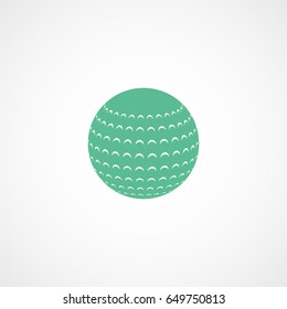 Golf Ball Green Flat Icon On White Background
