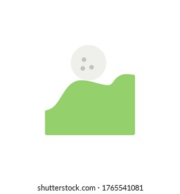 Golf ball, hill colored icon. Simple colored element illustration. Golf ball, hill concept symbol design from golf set. Can be used for web and mobile