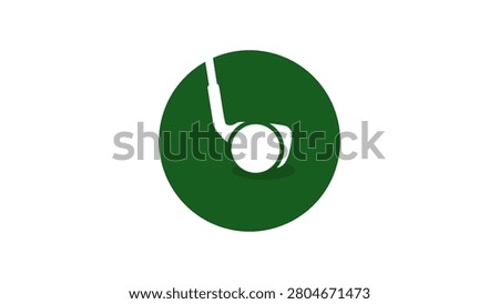 Golf ball hitting, isolated vector silhouette