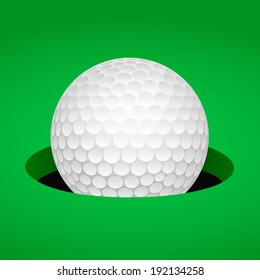 Golf ball in hole