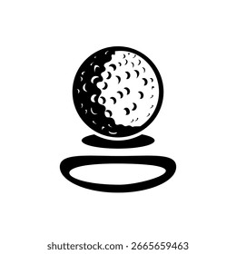 Clipart de Ilustración vectorial de diseño de bola de golf y agujero