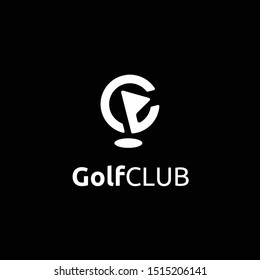 Golf Ball Hole Flag logo design